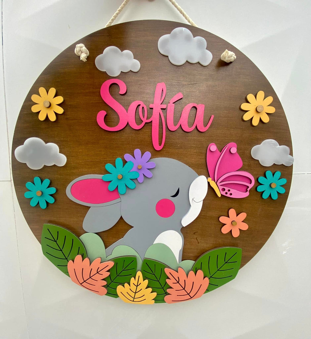 Letrerito Newborn con temática CONEJITA