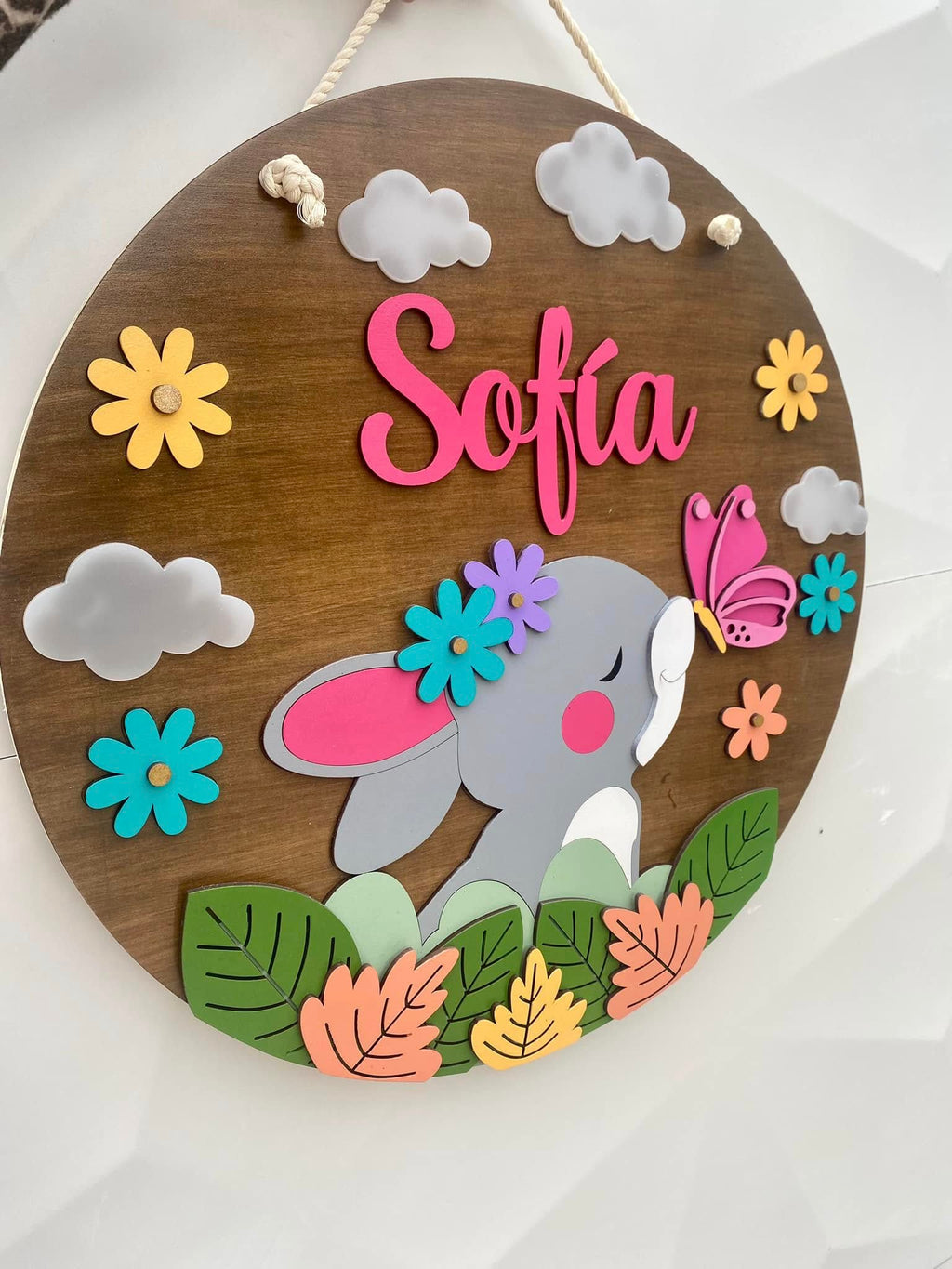 Letrerito Newborn con temática CONEJITA