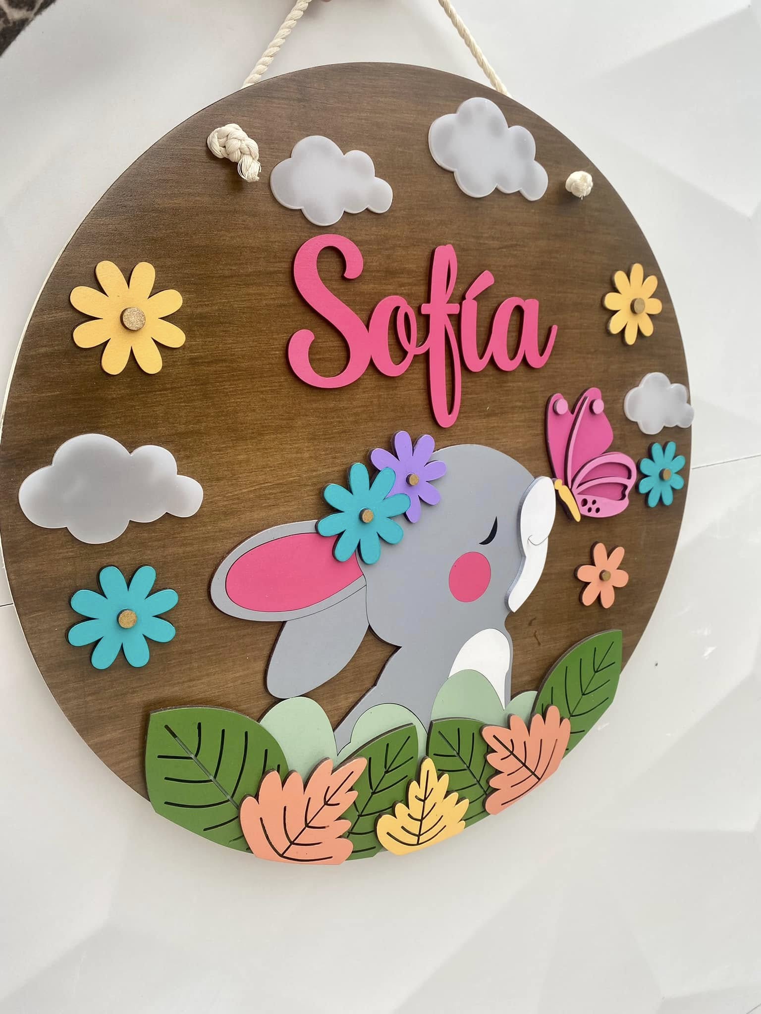 Letrerito Newborn con temática CONEJITA