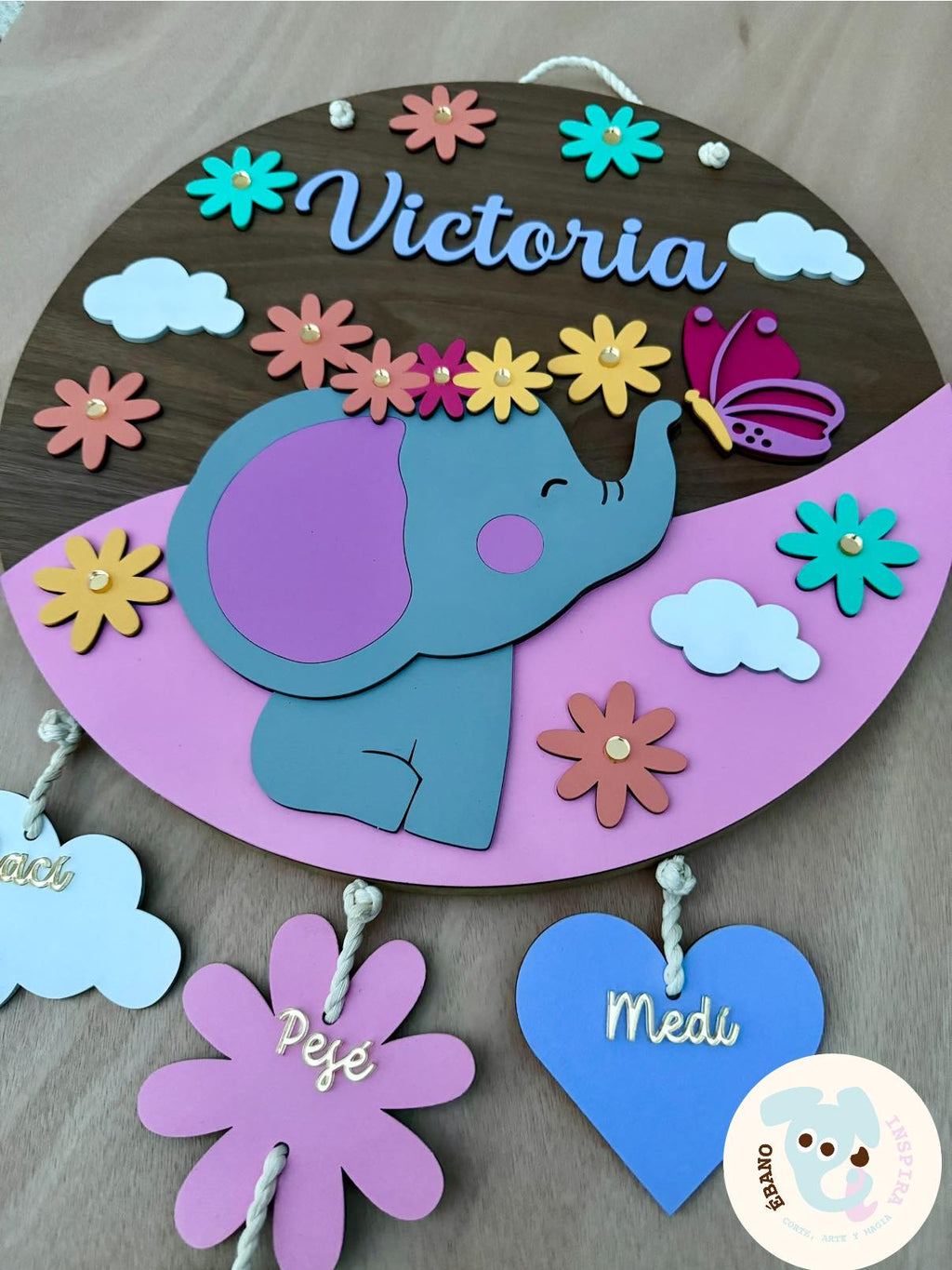 Letrerito Newborn con temática ELEFANTITA