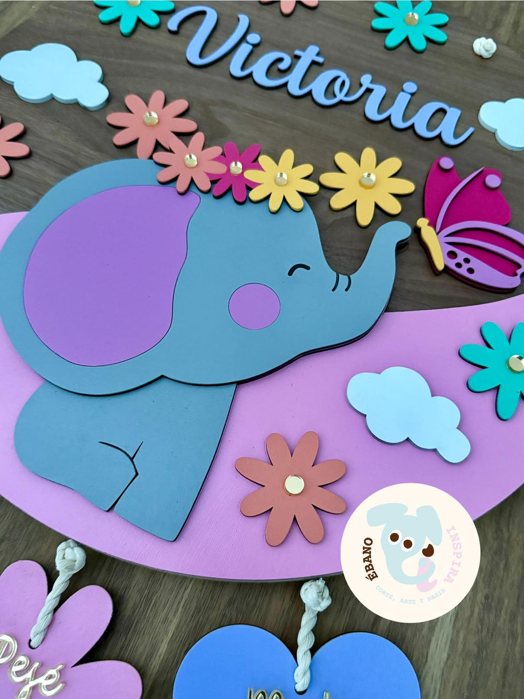 Letrerito Newborn con temática ELEFANTITA