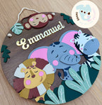 Letrerito Newborn con temática SAFARI