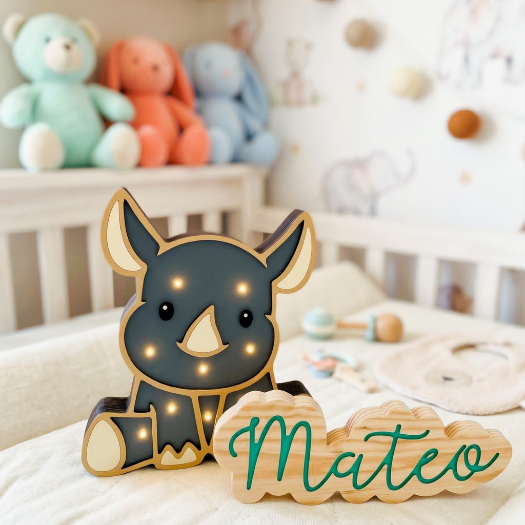 Dúo Mágico - Lucecita + Nube de Madera - Personalizada