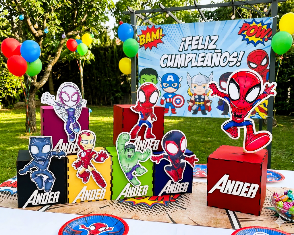 Dúo Mágico - Alcancía+ Dulcero - Spidey Personalizado