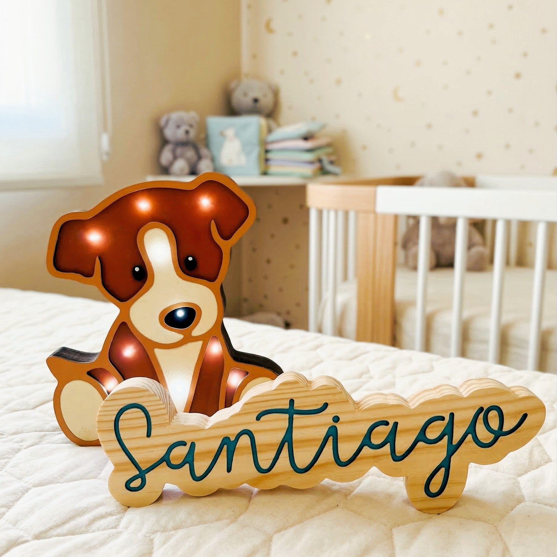 Dúo Mágico - Lucecita + Nube de Madera - Personalizada