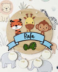 Letrerito Newborn "Safari Tigre y Jirafa"