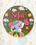 Letrerito Newborn "Conejita y Flores"