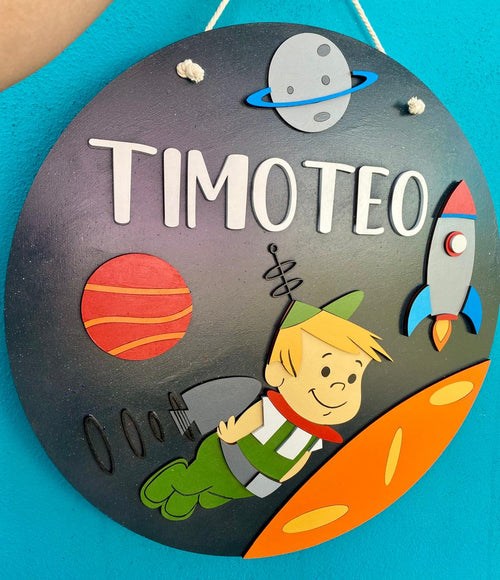 Letrerito Newborn "Astronauta Espacial"