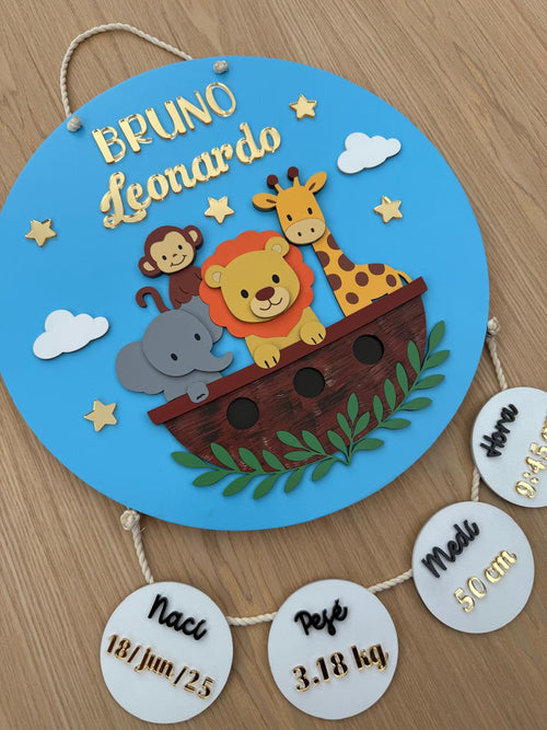 Letrerito Newborn "Arca del Safari"