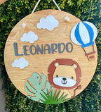 Letrerito Newborn con temática LEONCITO