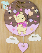 Letrerito Newborn con temática OSITA DE MIEL