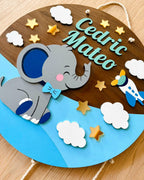 Letrerito Newborn Elefante en la Nubes