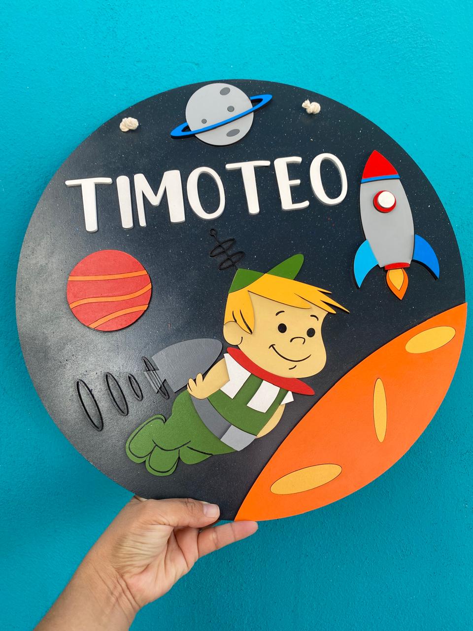 Letrerito Newborn con temática ESPACIAL